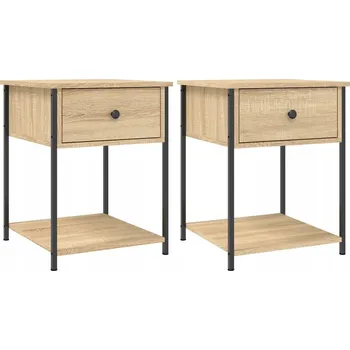 Noční stolek Noční stolky dub sonoma 44 x 45 x 58 cm, dřevotříska, železo
