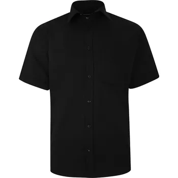 Pánská košile Velká pánská jemně pruhovaná košile s krátkým rukávem Kam 6283 černá (5XL)