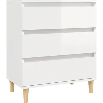 Komoda Komoda bílá s vysokým leskem 60 x 35 x 70 cm se 3 zásuvkami
