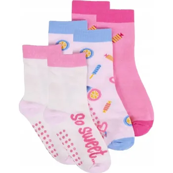 Dívčí Ponožky dětské ponožky s ABS bonbóny, balení 3 ks, 31-34 YOCLUB