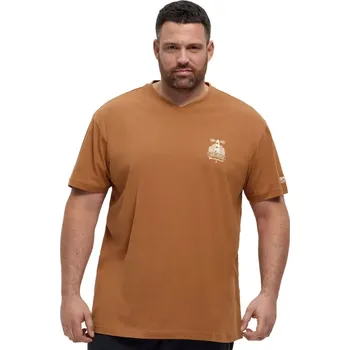 Velké pánské tričko s krátkým rukávem a potiskem North Latitude 53101-0720 světle hnědá (5XL)