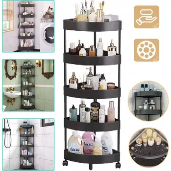 Koupelnový nábytek POJÍZDNÉ POLICE DO SPRCHY NA KOLEČKÁCH MOBILNÍ KOUPELNOVÁ SKŘÍŇKA KUCHYŇSKÁ 110 CM