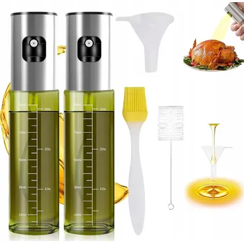 Nádoba na olej a ocet ROZPRAŠOVAČ NA OLEJ DÁVKOVAČ VE SPREJI 100ml SKLENĚNÝ NA OLEJ OCET 2 KUSY