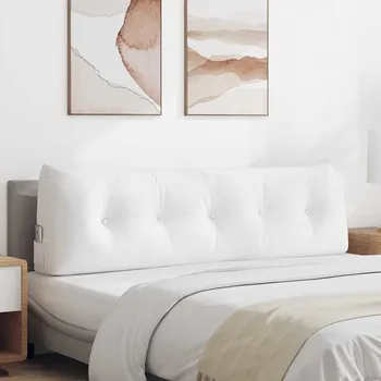 Polštář vidaXL Polštář na záda Bílá 160 x 24 x 50 cm textil