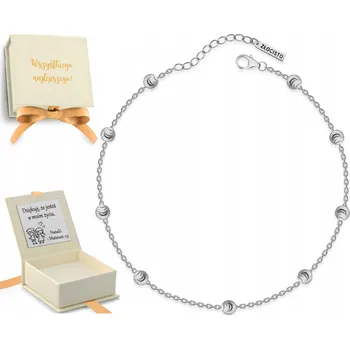 Náramek Stříbrný náramek na nohu s kuličkami, řetízek na kotník, kuličky 925