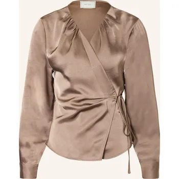 Dámská halenka Neo Noir Dámská Sáténová Zavinovací Blůza Caprina, černošedá, 40