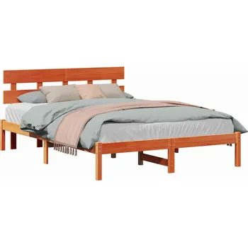 Postel vidaXL Rám postele s čelo Hnědá 160 x 200 cm Masivní borové dřevo [872157]