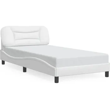Postel Rám postele s čelem, bílý, 218x105x74,5 cm