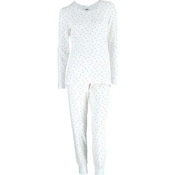 Pánské pyžamo Pleas Dámské pyžamo dlouhé bílá L (184128-100-042)