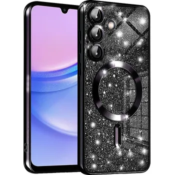 Pouzdro na mobilní telefon Techsuit - luxusní třpytky MagSafe - Samsung Galaxy A15 4G / A15 5G - černá