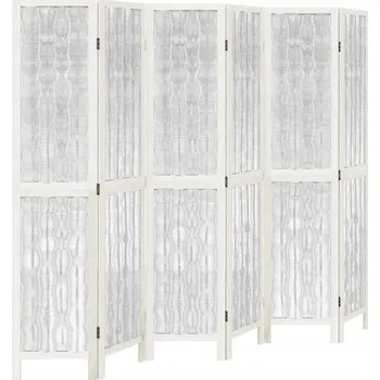 Paraván Dekorační Paraván Bílý Masivní Dřevo Paulownia 210x180 cm