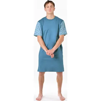 Pánské pyžamo Pánská noční košile Gino modrá (79202-MGADxA) XXL 79202-MGADxA Možnost vrácení zboží ZDARMA do 120 dnů!