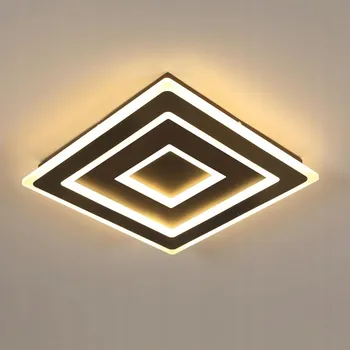 Stropní Svítidlo čtvercový GOECO 40 x 6 cm černý