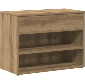 Lavice na boty dub artisan 60 x 30 x 45 cm s policemi a horní deskou