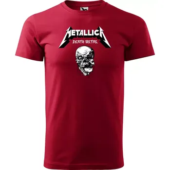 Pánské tričko Sablio Tričko s potiskem METALLICA Death metal - červené 4XL