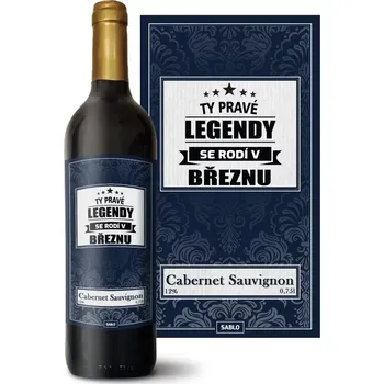 Víno Sablio Červené víno Ty pravé legendy se rodí v březnu: 0,75 l