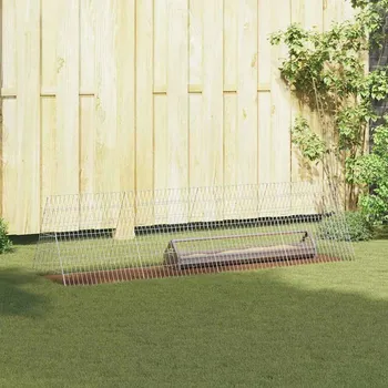 Klec na kuřata Stříbrná 215 x 55 x 55 cm Pozinkovaná ocel