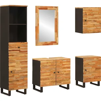 Koupelnový nábytek Koupelnové sady se zásuvkou Přírodní Masivní mangové dřevo Hnědá3310105