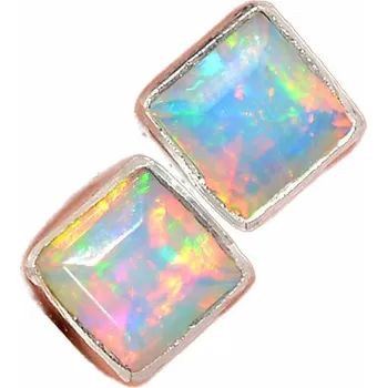 Náušnice Opál etiopský broušený náušnice pecky stříbro Ag 925 E217 0,3 cm, 1 g