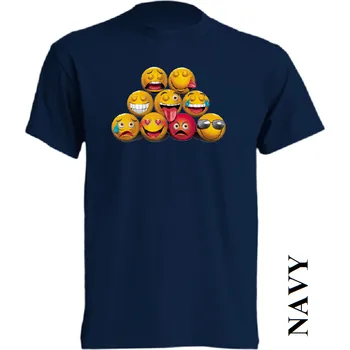 Pánské tričko panske-levne-bavlnene-tricko-digi-potisk-smajlici Barva: Navy - tmavě modrá, velikost: L