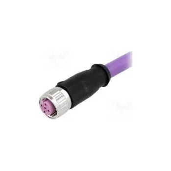 Elektrická zásuvka Zástrčka M12 PIN 4 zásuvka kód B-Profibus 2m Izolace PVC