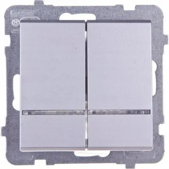 vypínač Dvojitý vypínač Klasik Ospel stříbrný ŁP-2RS/m/38