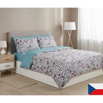 Povlečení Bavlněné povlečení Babičina zahrada bordo Velikost: 70x90, 140x200 cm