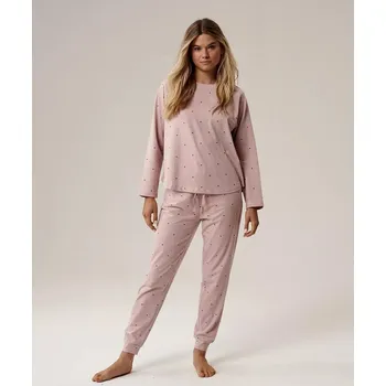 Pánské pyžamo Pyžamo Atlantic NLP-500 long/r S-2XL růžový XXL