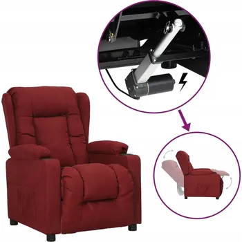 Křeslo Elektrické polohovací křeslo 72,5x96x99,5 cm, barva vínová