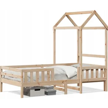 Postel Rám postele s baldachýnem, masivní borovicové dřevo, 195,5 x 80,5 x 56