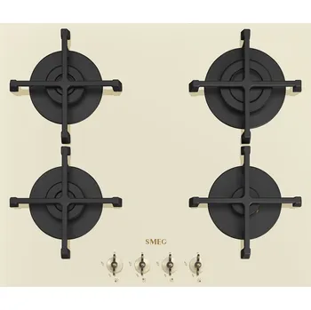 Varná deska SMEG PLYNOVÁ VARNÁ DESKA KRÉMOVÁ SKLO PV864PO 5 let záruka