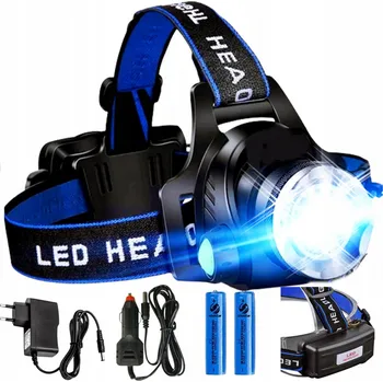 Čelovka ČELOVKA LED ZOOM XML-T6 CREE SVÍTILNA NABÍJEČKA + AKUMULÁTOR
