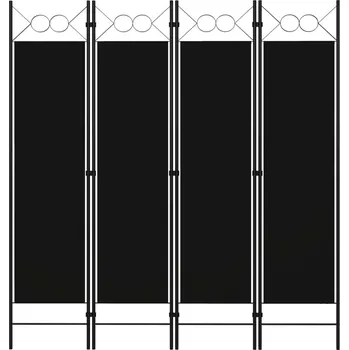 Paraván Paraván 4-dílný černý 160x180 cm, elegantní doplněk, soukromí v ložnici