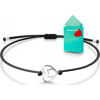 Náramek Náramek se stříbrnou kočkou pro milovnice koček na šňůrce stříbro 925