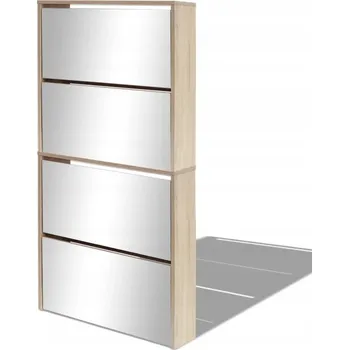 Botník Botník dubová se zrcadlem, 63 x 17 x 134 cm, 4 zásuvky