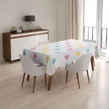 ubrus Sablio Ubrus Tříbarevná srdíčka - 90x90 cm