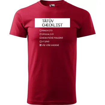Sablio Tričko s potiskem pro tátu Tátův checklist - červené 5XL