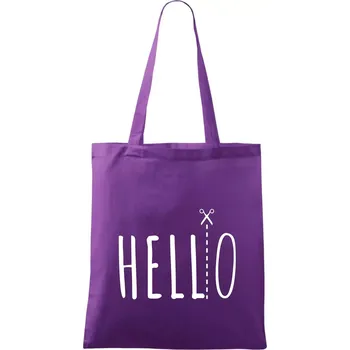 Hello - Taška bavlněná - 42 x 38 cm ( Fialová )