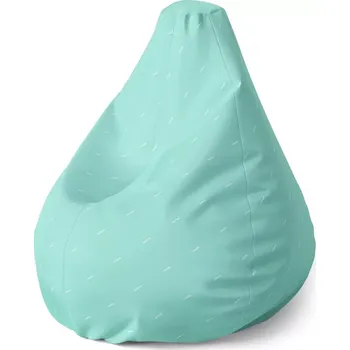 Sedací pytel Sablio Sedací vak Pear Bílé čárky na tyrkysové - 140 x 100 x 25 cm