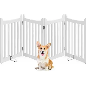 Zahradní nábytek Skládací psí zábrana 593210 white 4 pcs 60,5 x 201,5 cm, bílá - A YAHEETECH