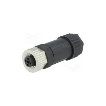 Elektrická zásuvka Zástrčka M12 PIN 4 zásuvka kód T-Power na kabel IP67 přímý