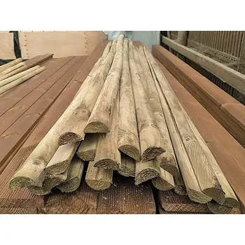 Dřevěná půlkulatina, průměr 60 mm, délka 3000 mm, Severská borovice, IMPREGNOVANÁ, zelená VÝPRODEJ