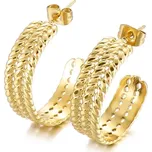 Ocelové Náušnice půlkruhy Vangel Zlaté