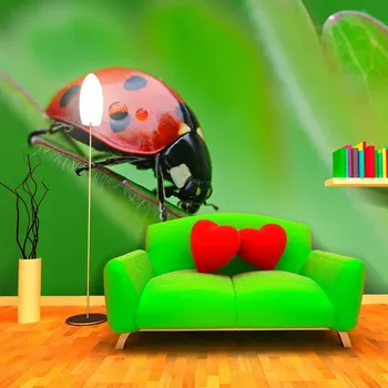 Tapeta Sablio Tapeta Beruška na listě - 125x75 cm