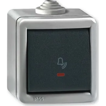 vypínač Tlačítkový spínač zvonek se světelnou kontrolkou, ARMOR LINE IP55, 286I.1A, antracit