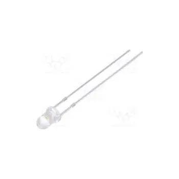 Polovodič LED 3mm modrá (ice blue) 10000÷12000mcd 30° Čelo vypouklé