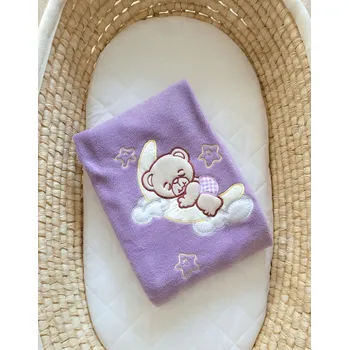 Dětská deka Fleecová deka pro miminka - Dobrou noc fialová My Sweet Baby