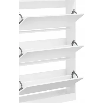 Botník Bílá botník 80 x 21 x 125,5 cm se 3 zásuvkami