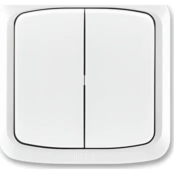 vypínač Spínač dvojnásobný kompletní ABB Tango 3558A-52940 B, IP44, řazení 6+6 - bílá + dárek zdarma