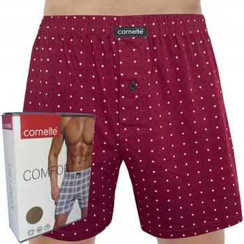 Pánské spodní prádlo Pánské boxerky Cornette Comfort 002/334 vel. L (48) volné bavlna vínové